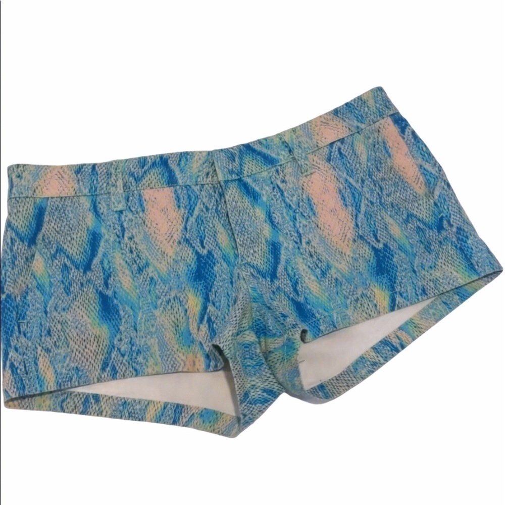 2/$20 Hurley Y2K aqua snakeskin short shorts sz 11